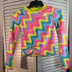 NEW BETSEY JOHNSON Multicolor Long Sleeve Rashguard